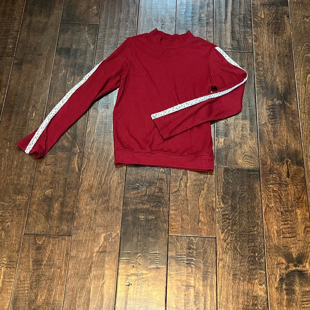 Red Sweater with White Stripe